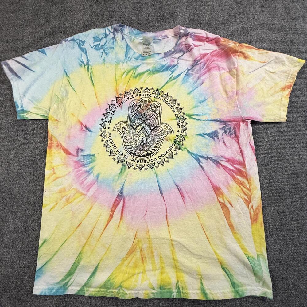 Colortone Tie-Dye T-Shirt Size Large‎ Puerto Plata Sea Salt Lifestyle #1854